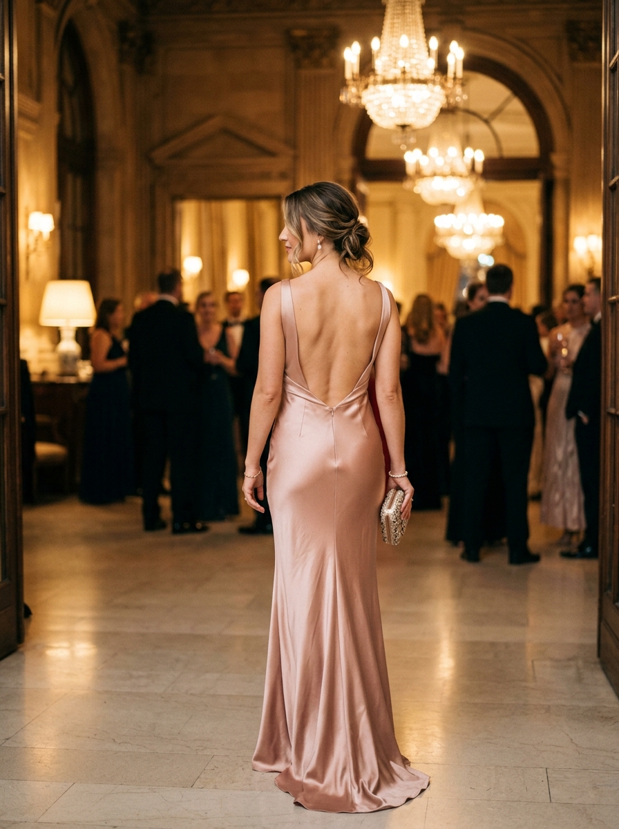 Vestido Gala Champán Rose